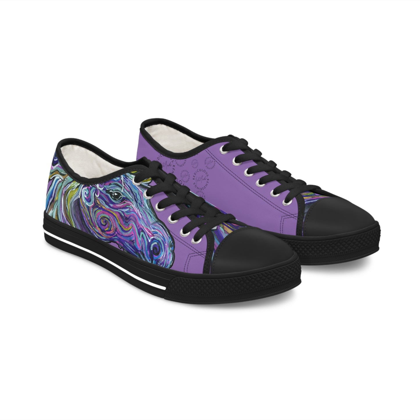 Purple Abstract Horse Unisex Low-Top Sneakers