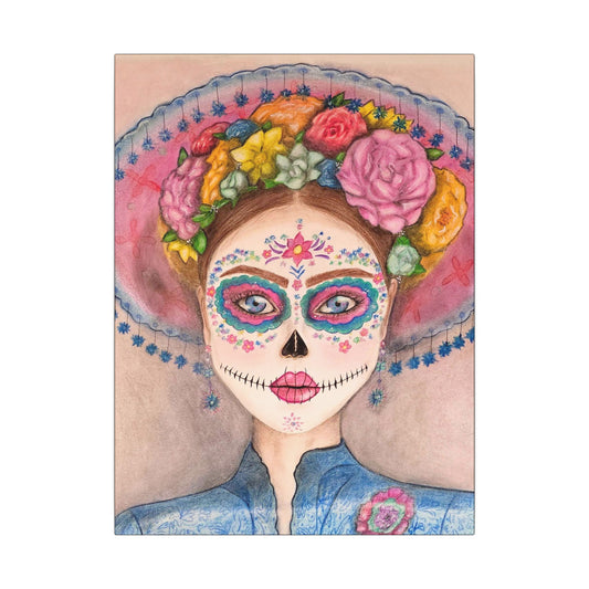Day of the dead skull woman Canvas Gallery Wrap