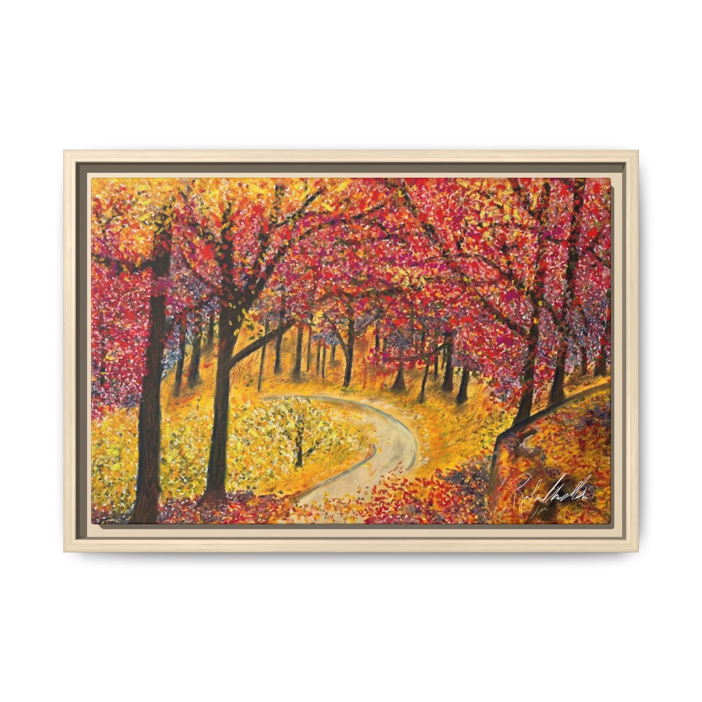 Vibrant Fall Forest Framed Wall Art
