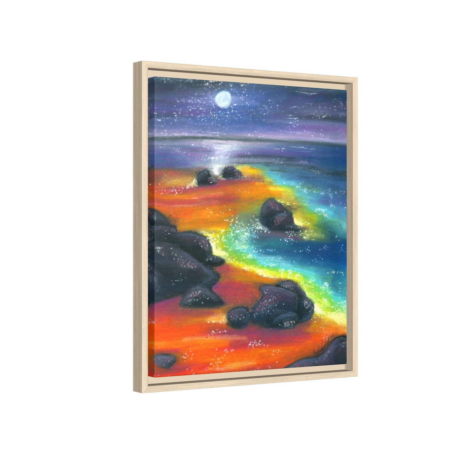 Beach at Night Frame Wall Art
