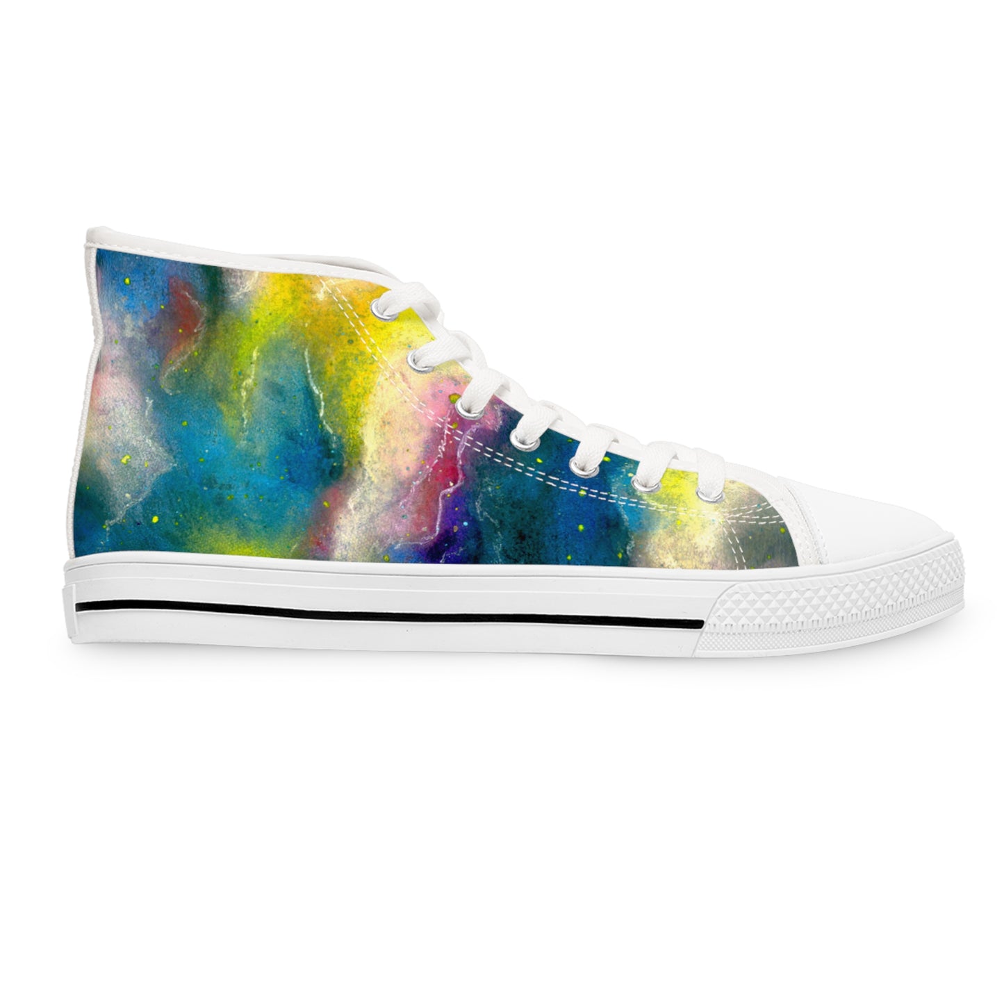 Women's High Top Sneakers — Colorful Galaxy Watercolor Print