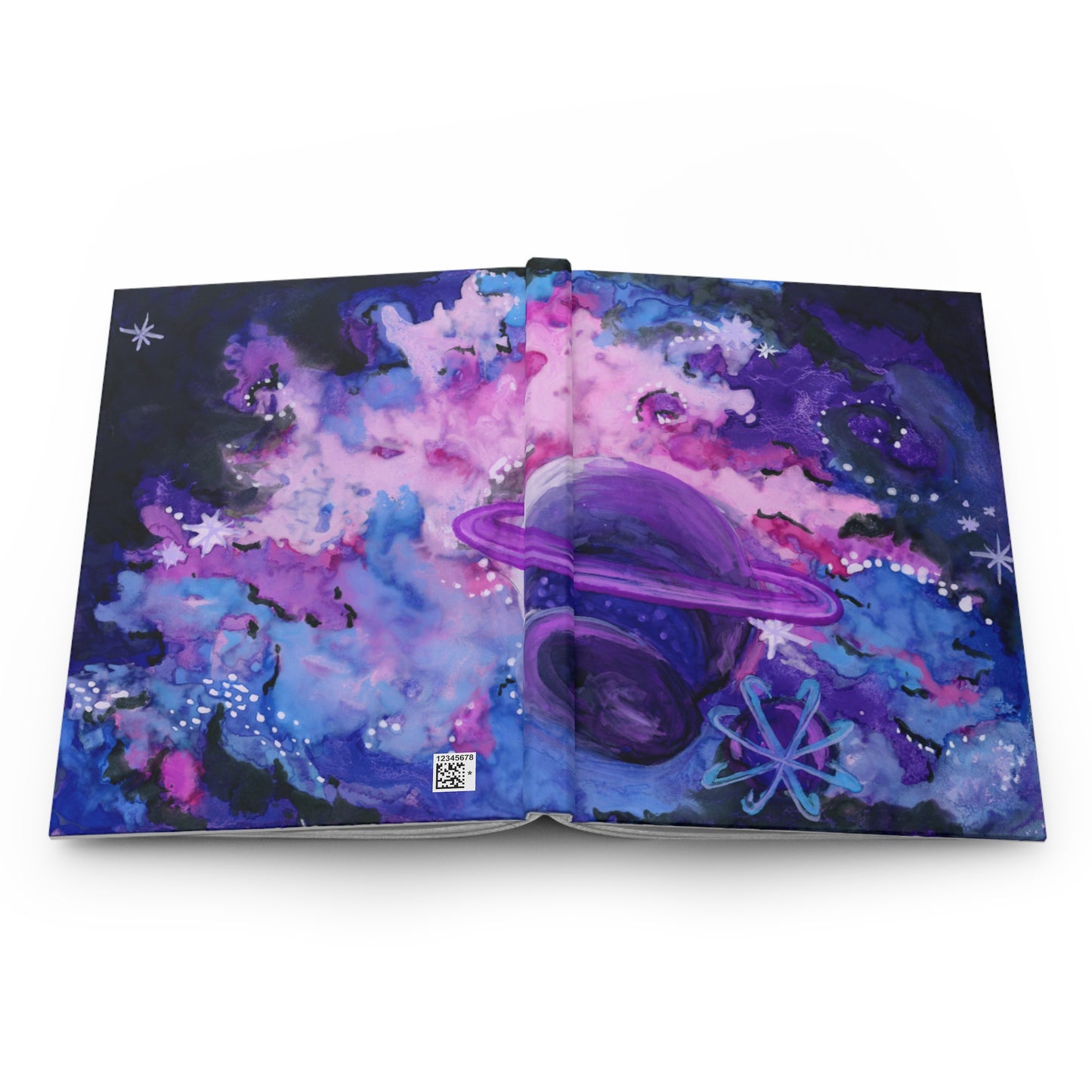 Purple Galaxy Hardcover Journal Matte 150 Pages, Printed Cover