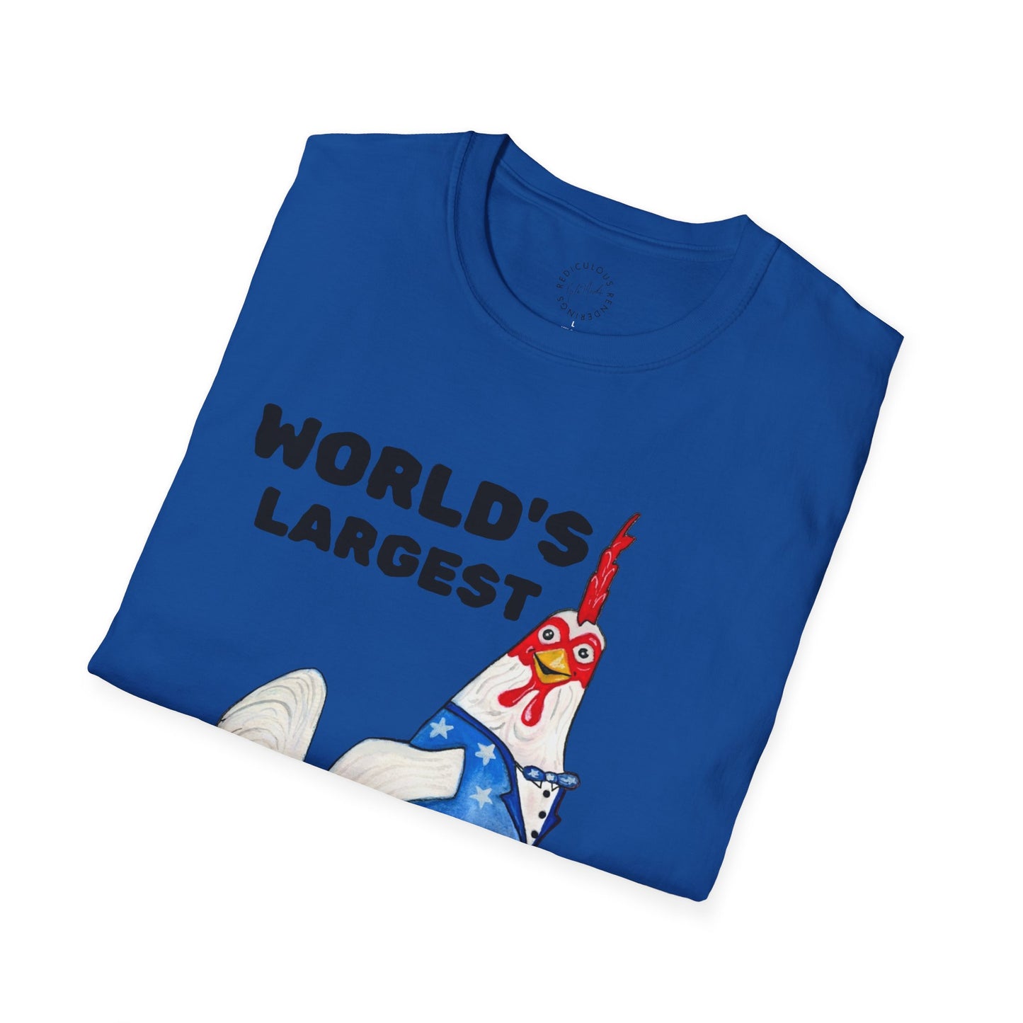World's Largest Chicken T-Shirt — Funny Patriotic Rooster Tee