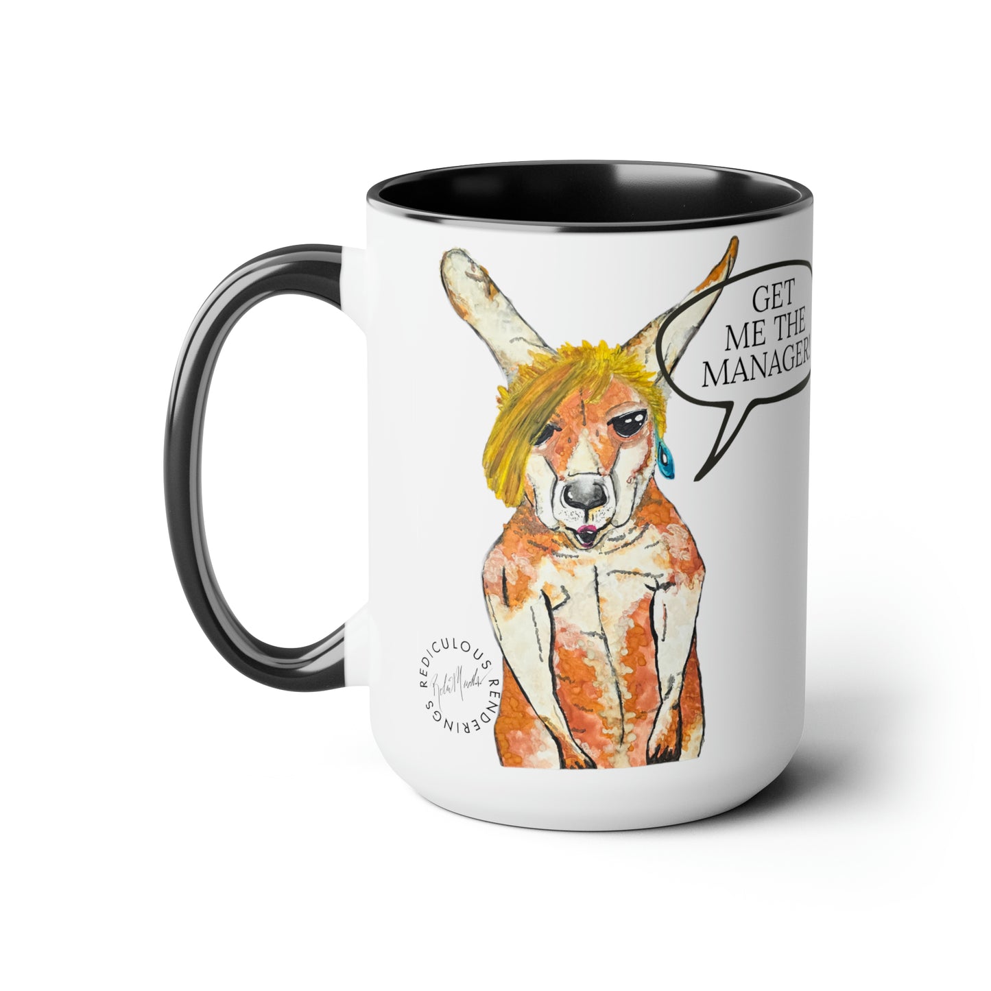 Karenroo Two-Tone Coffee Mugs, 15oz