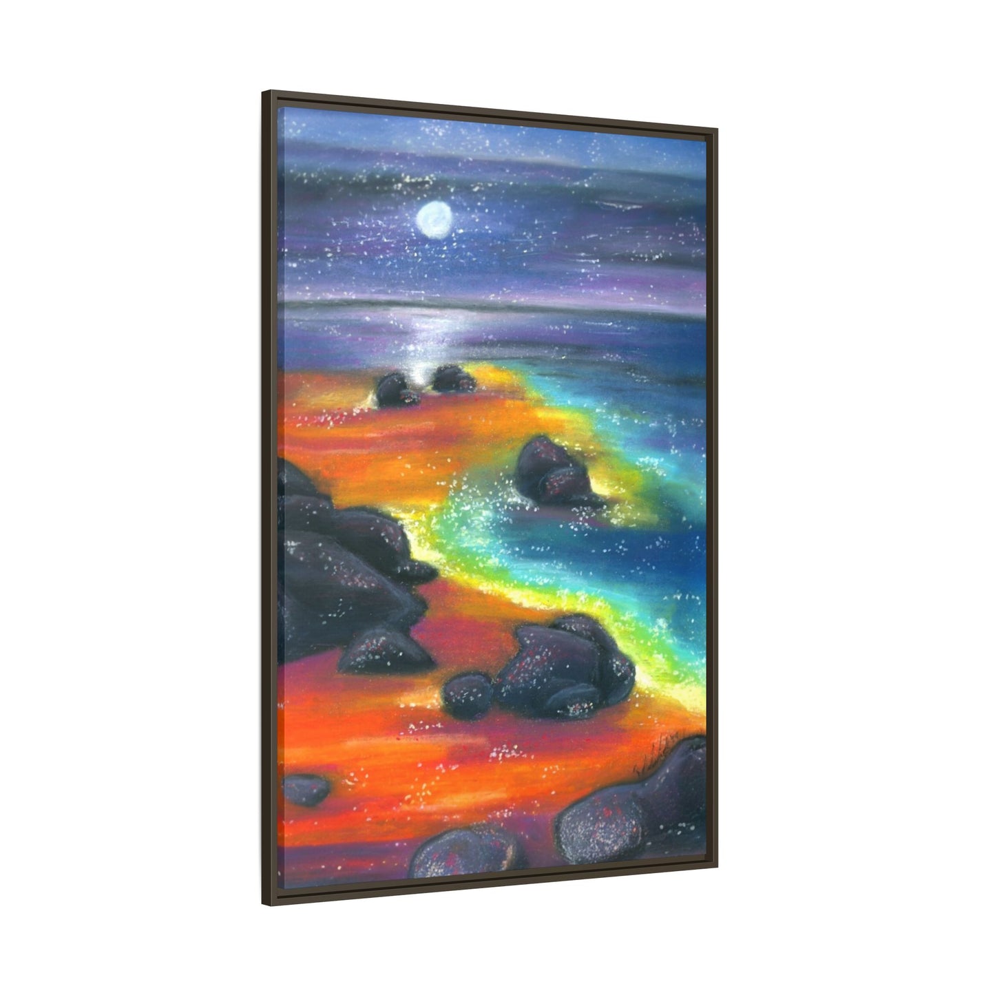 Beach at Night Frame Wall Art