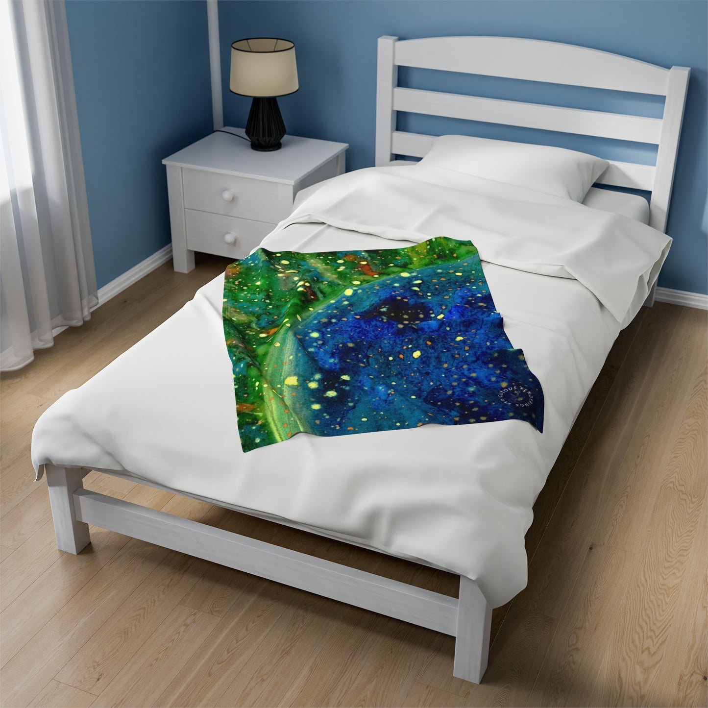 Blue Planet Galaxy Velveteen Plush Blanket