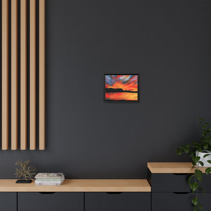 Sunset Over The Lake Framed Wall Art