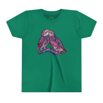 Youth Tee – Watercolor Lovebirds Graphic