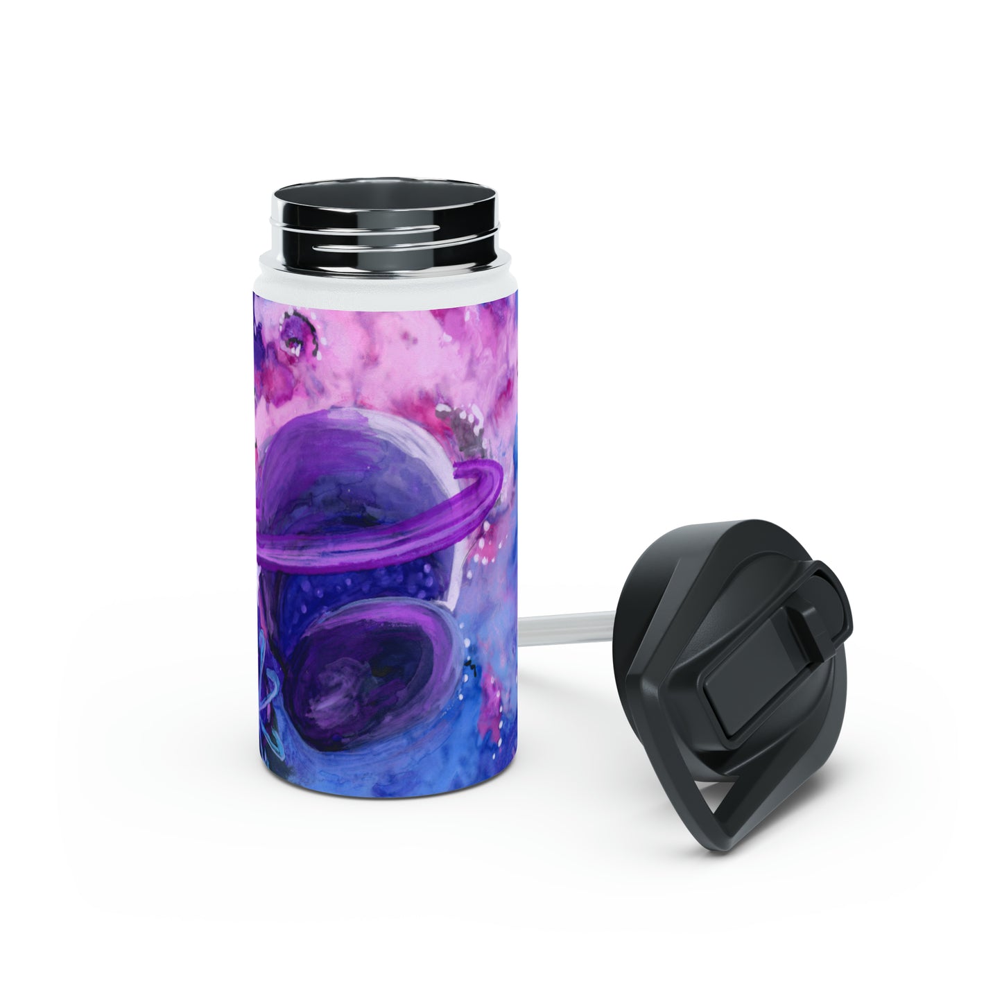 Purple Galaxy Stainless Steel Water Bottle, Standard Lid