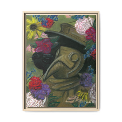 Plague Doctor and Raven Framed Wall Art