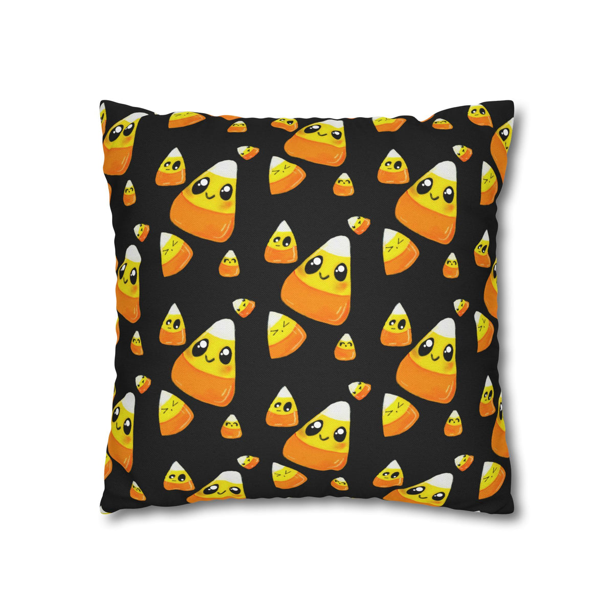 Cute Candy Corn Pattern Pillowcase — Halloween Decorative Throw Pillow Cover