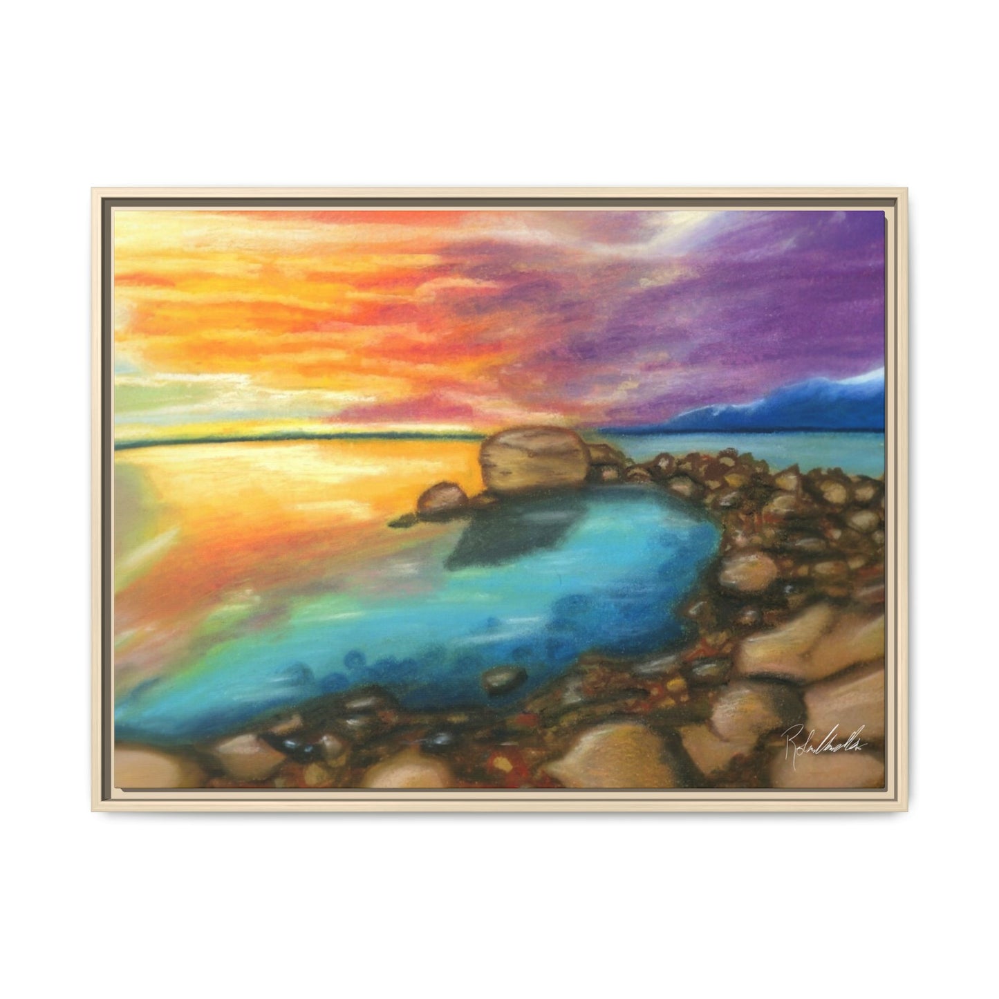 Sunset Ocean Beach Framed Wall Art
