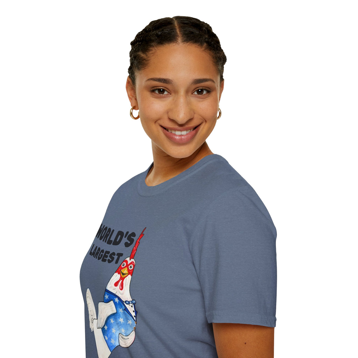 World's Largest Chicken T-Shirt — Funny Patriotic Rooster Tee