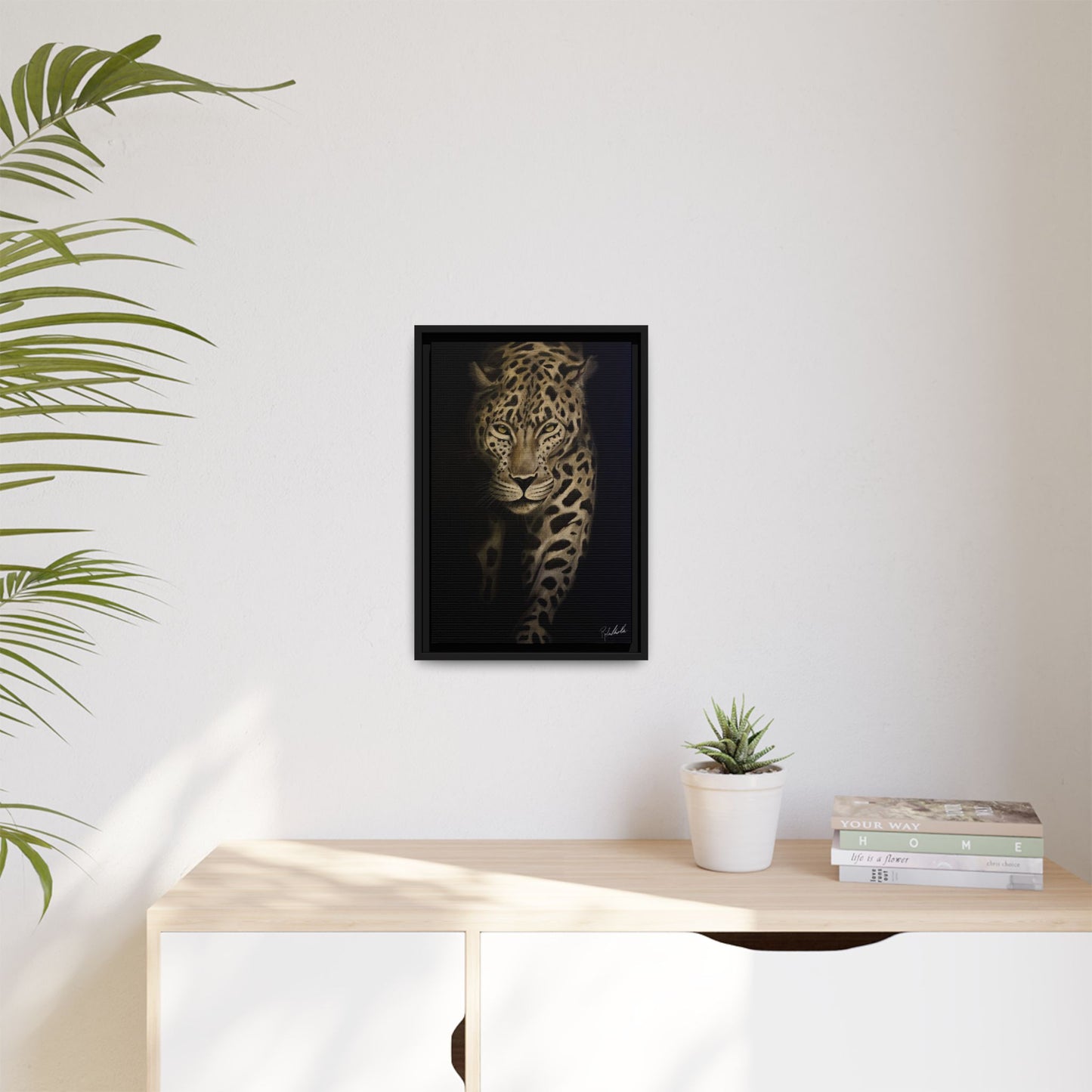 Leopard at Night Framed Wall Art