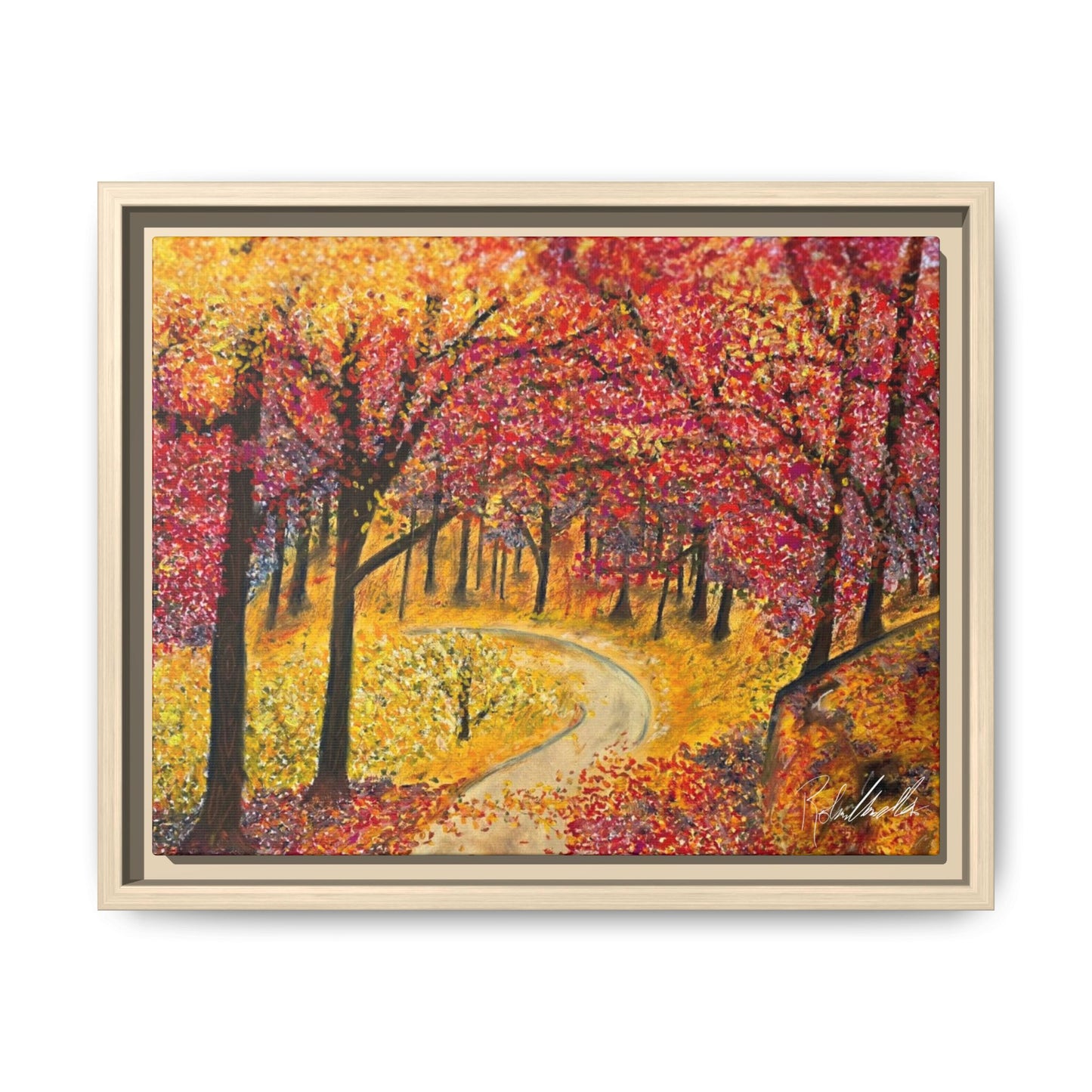 Vibrant Fall Forest Framed Wall Art
