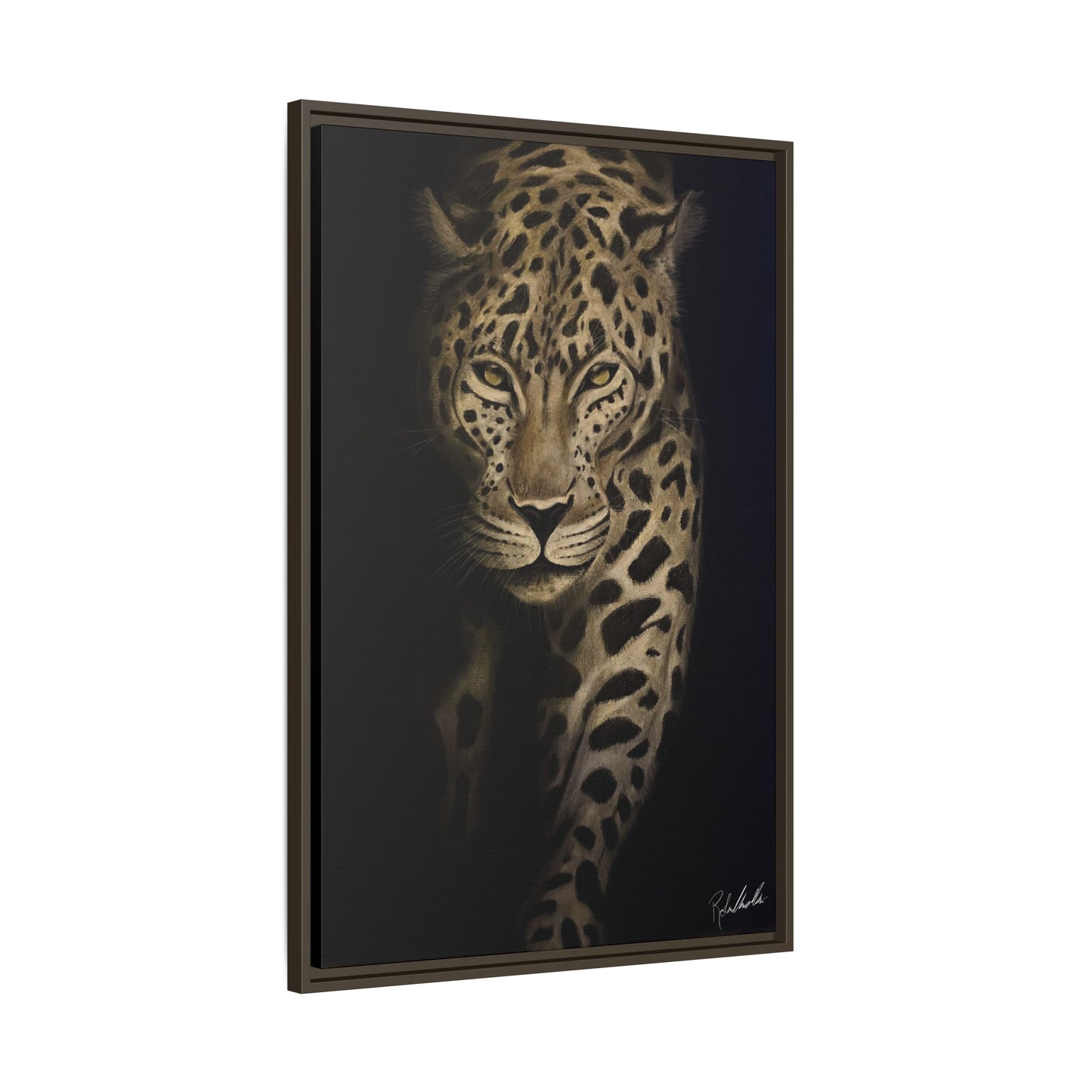 Leopard at Night Framed Wall Art