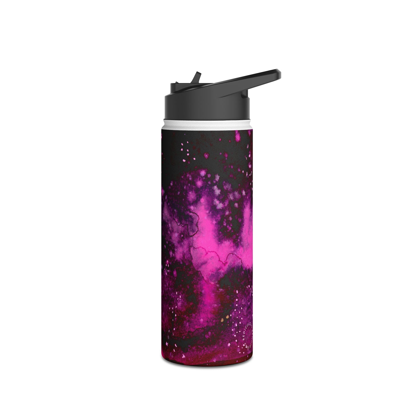 Rose Colored Galaxy Stainless Steel Water Bottle, Standard Lid