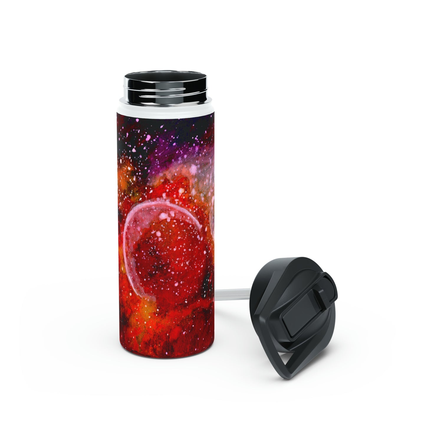 Orange Moons Galaxy Stainless Steel Water Bottle, Standard Lid