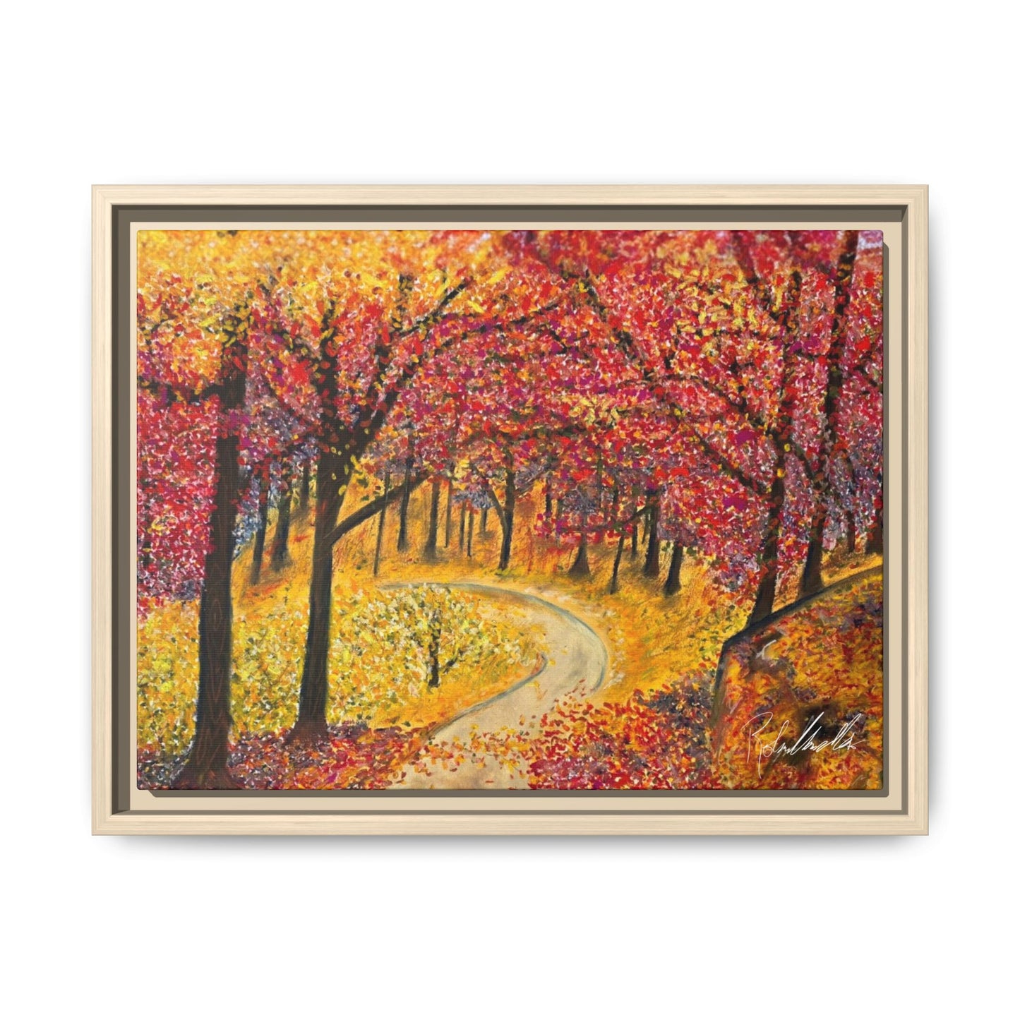 Vibrant Fall Forest Framed Wall Art