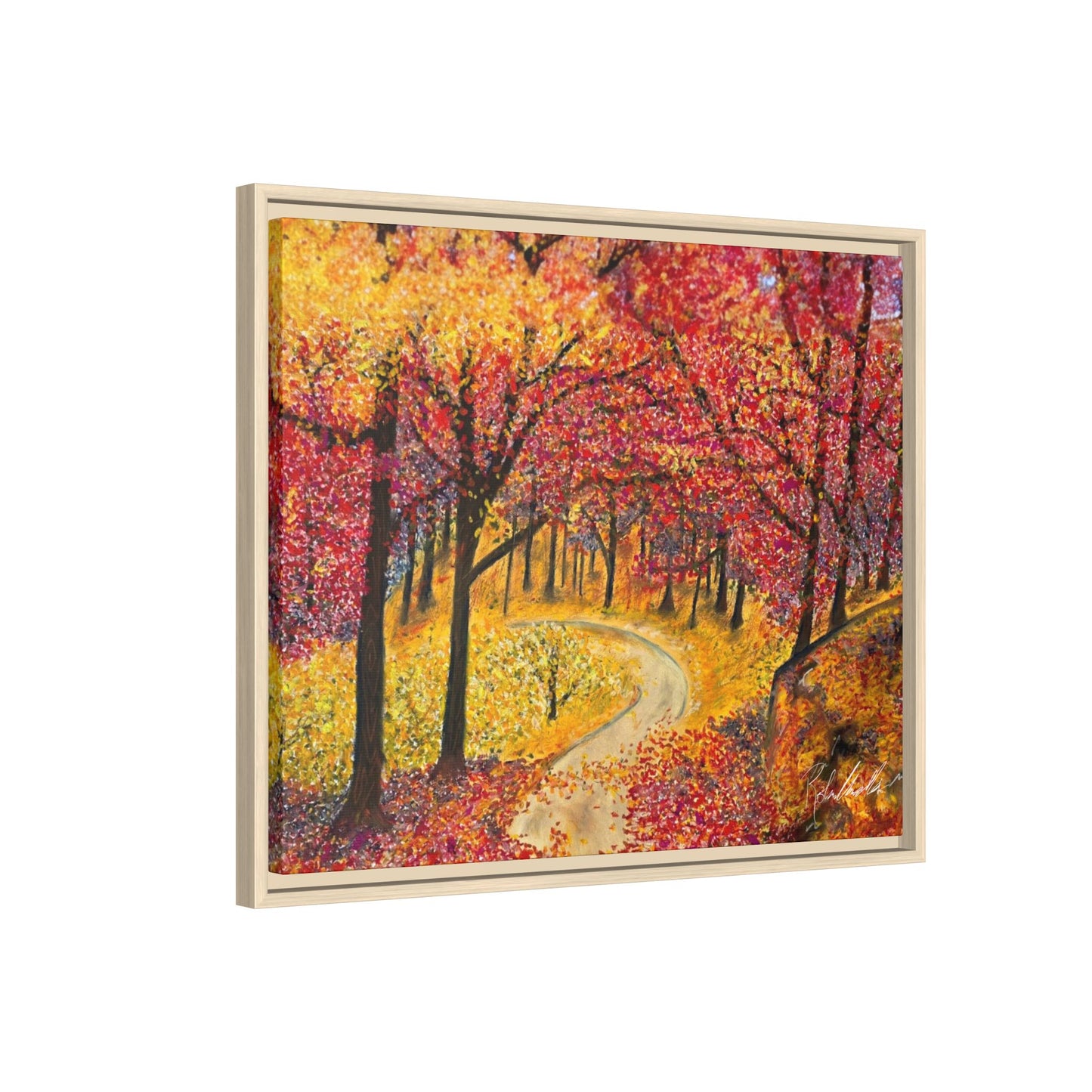 Vibrant Fall Forest Framed Wall Art