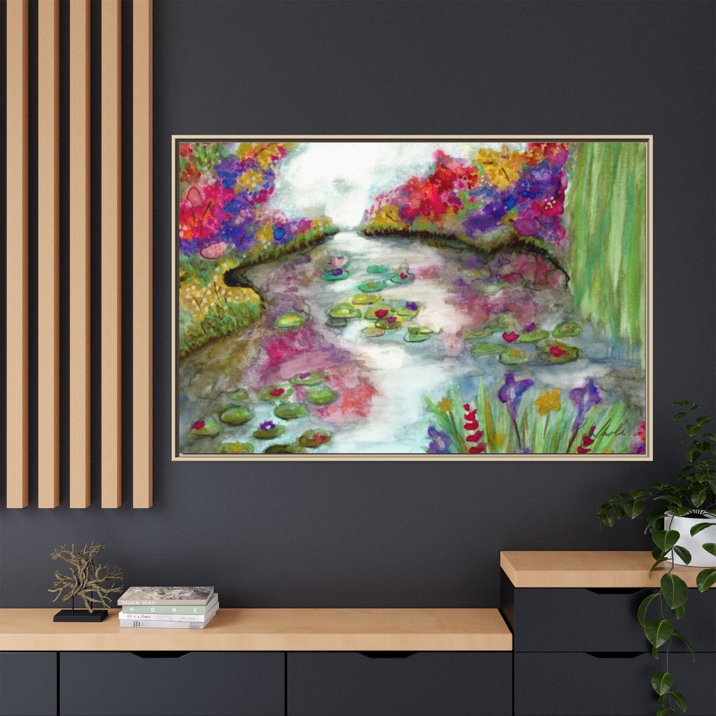 Floral Summer Pond Framed Wall Art