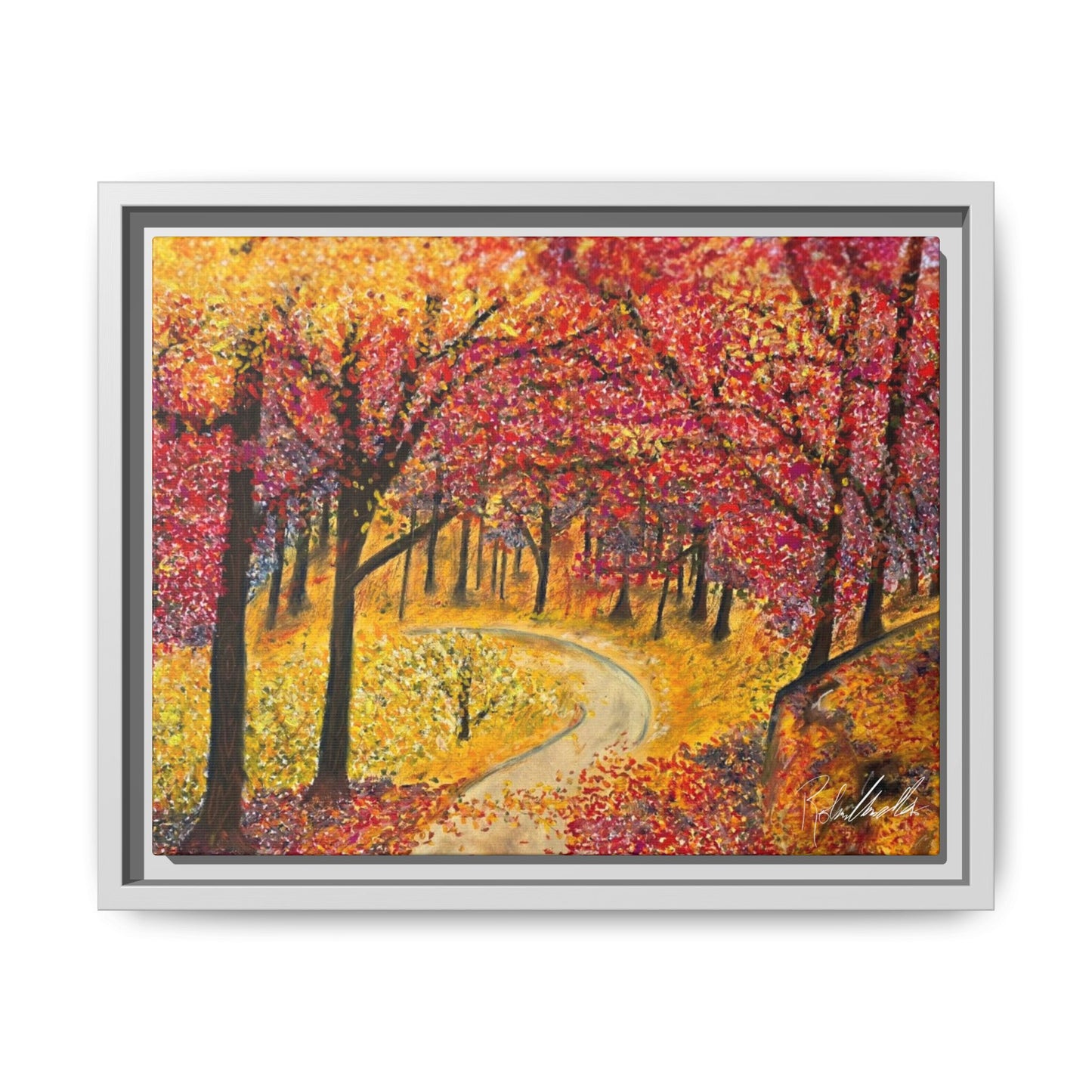 Vibrant Fall Forest Framed Wall Art
