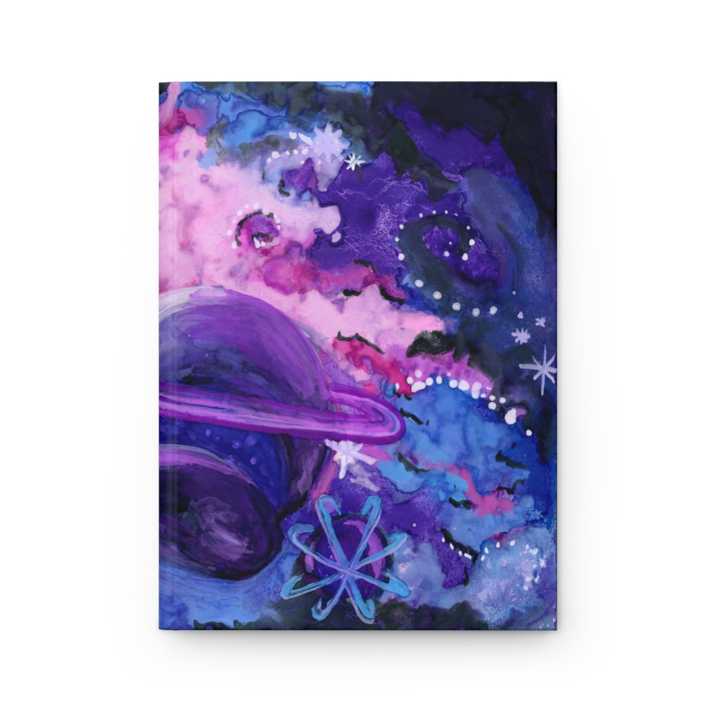 Purple Galaxy Hardcover Journal Matte 150 Pages, Printed Cover