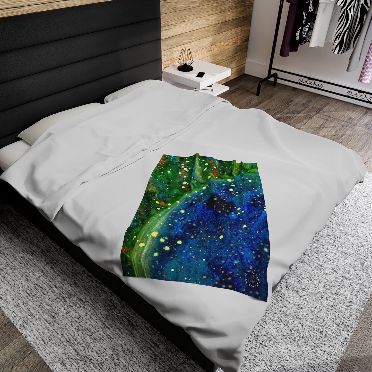 Blue Planet Galaxy Velveteen Plush Blanket