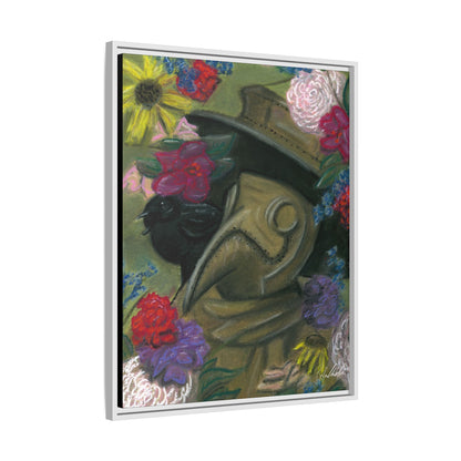 Plague Doctor and Raven Framed Wall Art