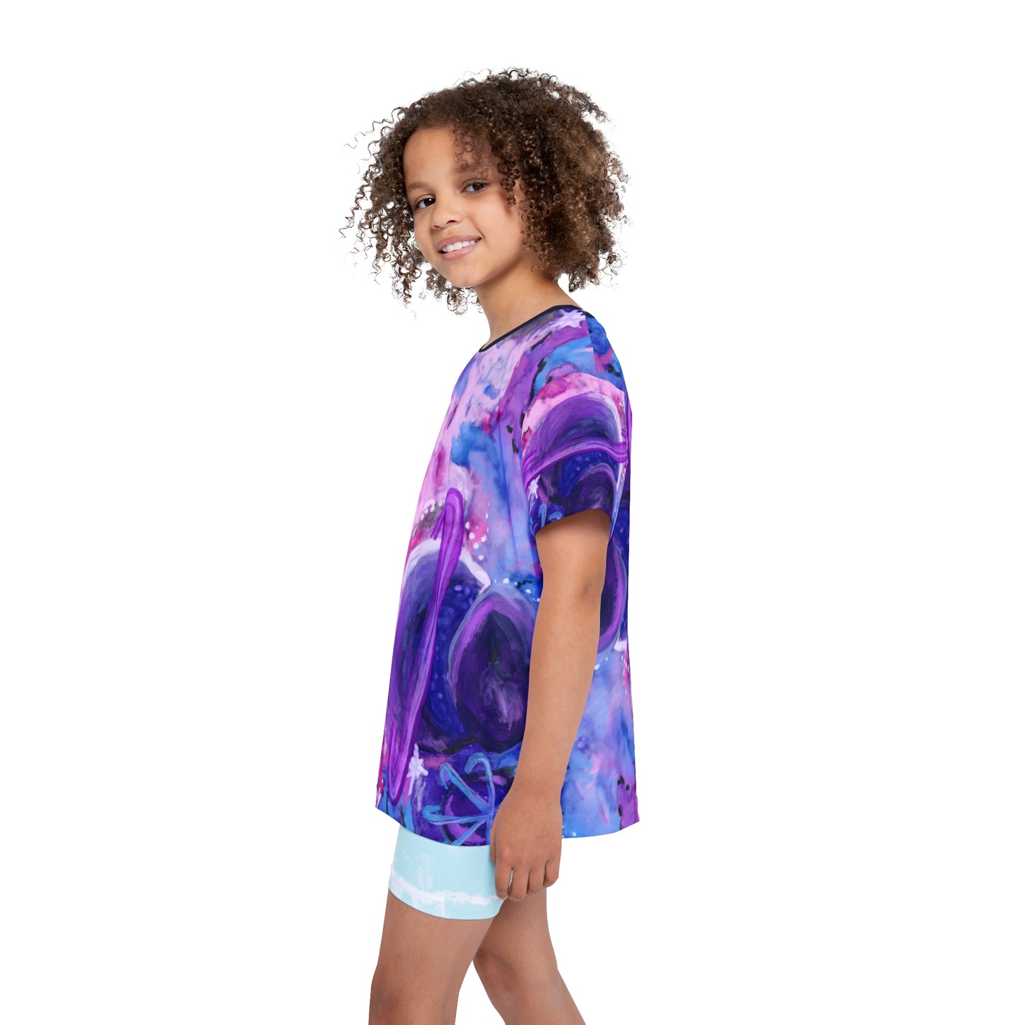 Purple Galaxy Kids Sports Jersey (AOP)