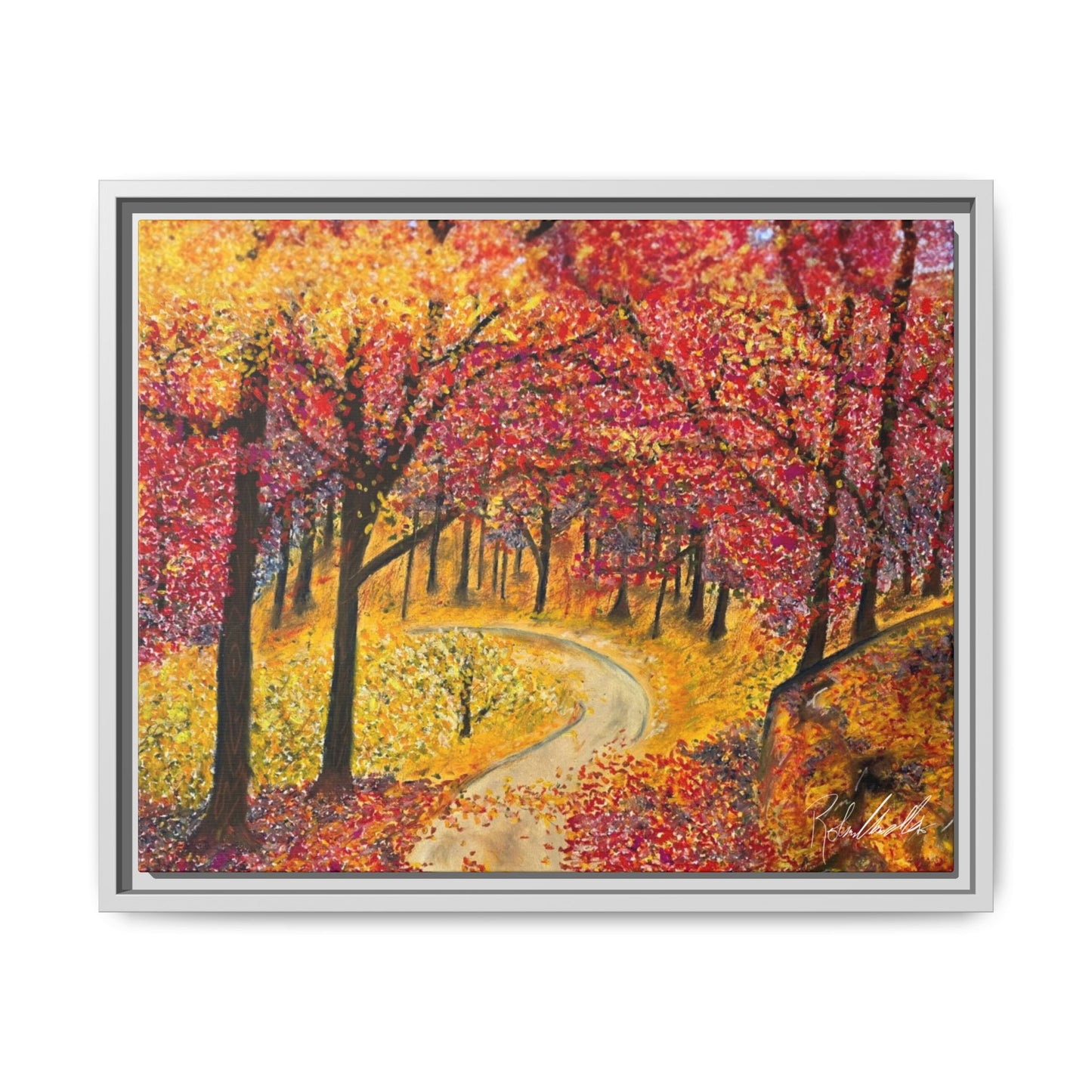 Vibrant Fall Forest Framed Wall Art