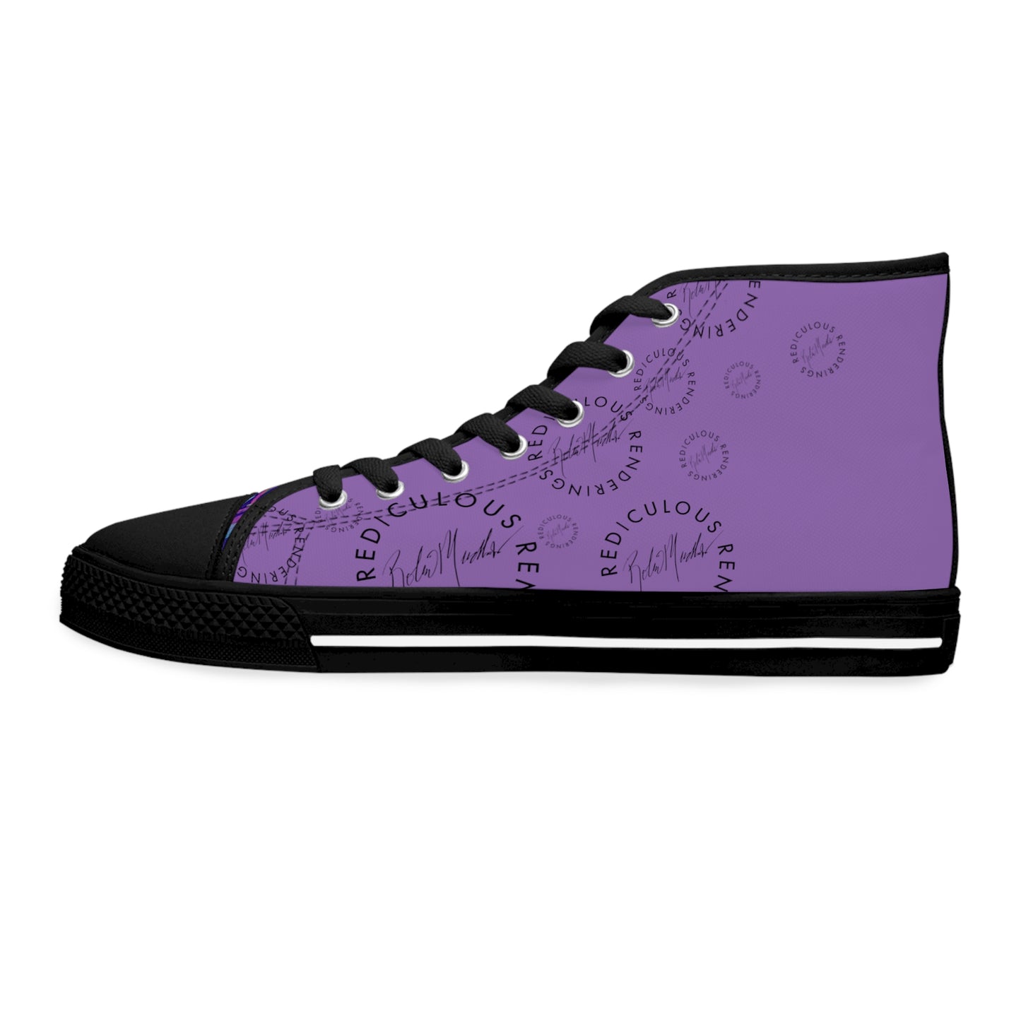 Purple Abstract Horse Unisex High Top Sneakers