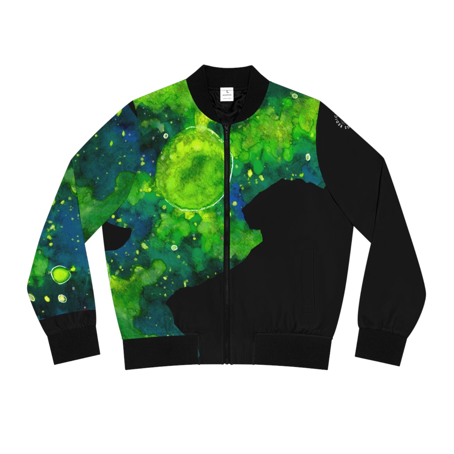 Green Galaxy Women's Bomber Jacket (AOP)