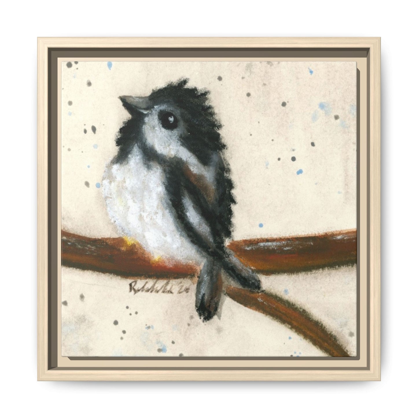 Black Finch Bird Framed Wall Art