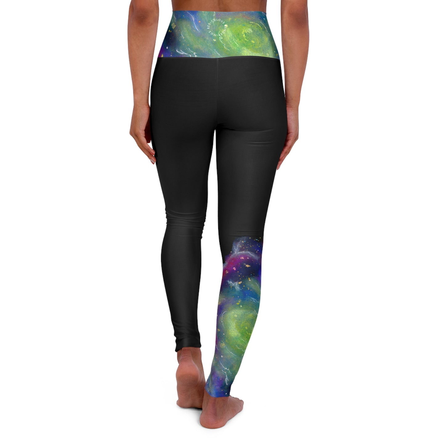 Rainbow Vortex Galaxy High Waisted Yoga Leggings (AOP)