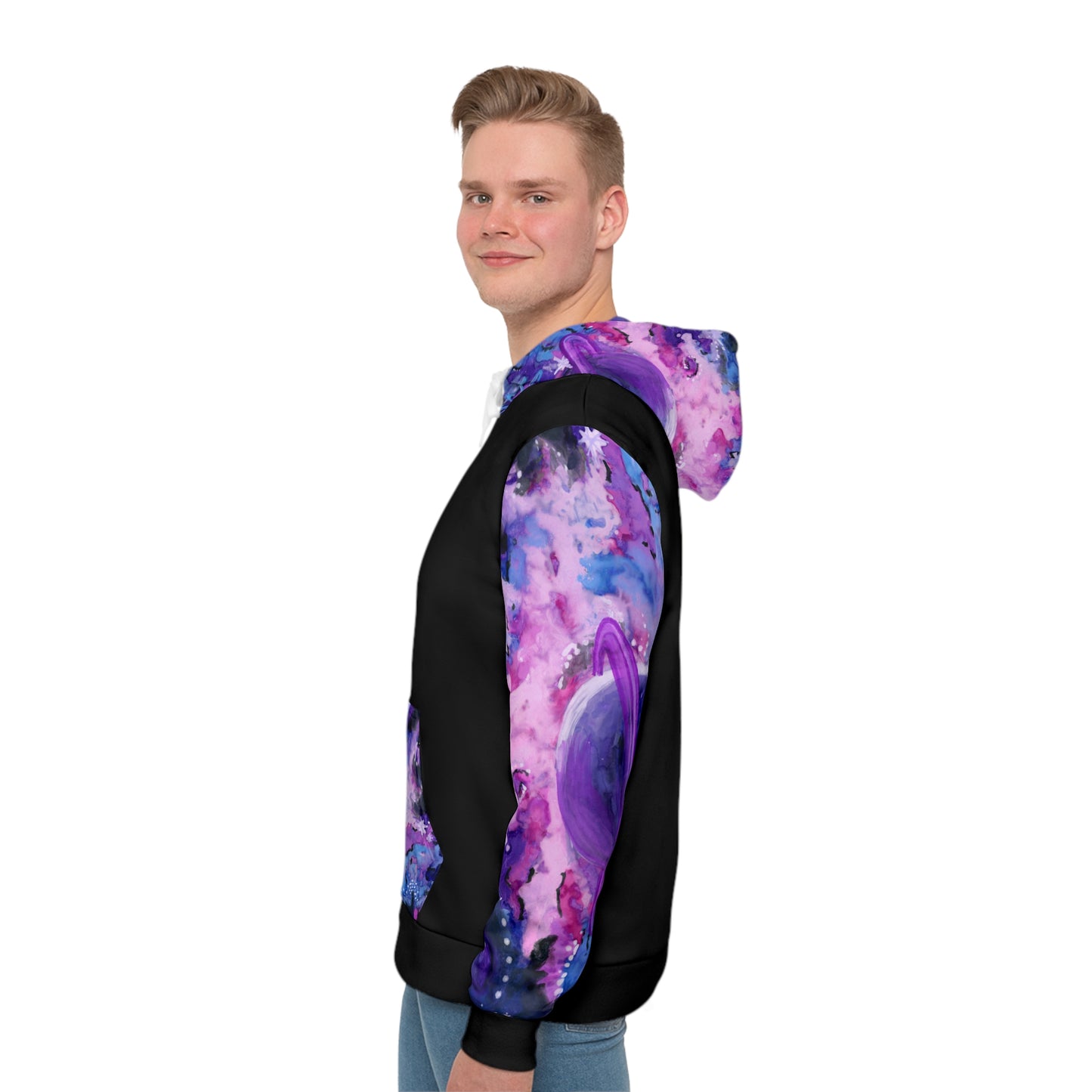 Purple Galaxy Galaxy Unisex Fashion Hoodie (AOP)