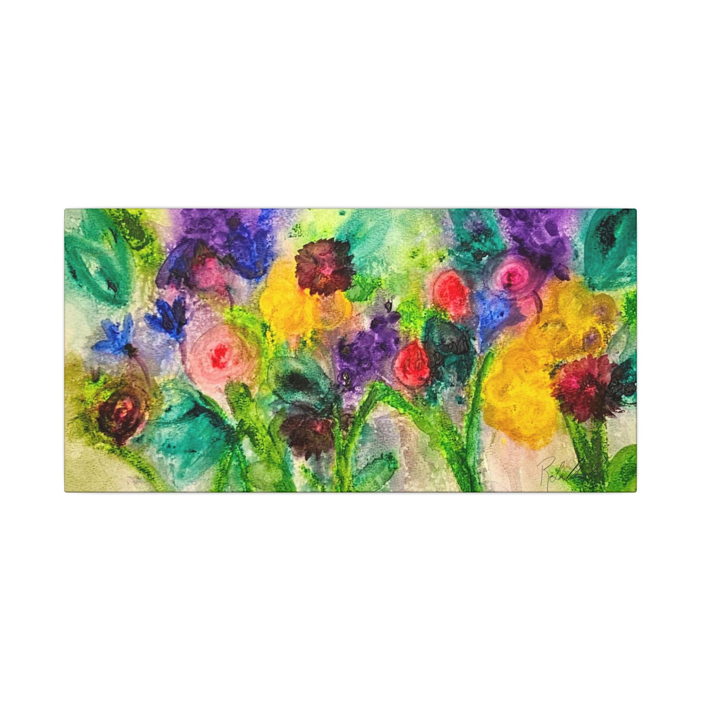 Abstract Flowers Canvas Gallery Wrap