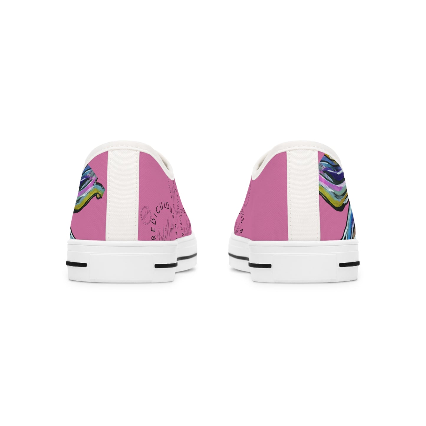 Pink Abstract Horse Unisex Low-Top Sneakers