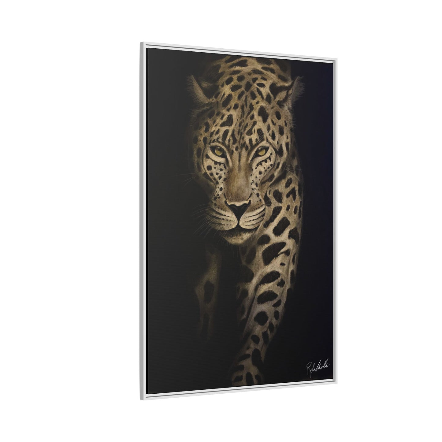 Leopard at Night Framed Wall Art