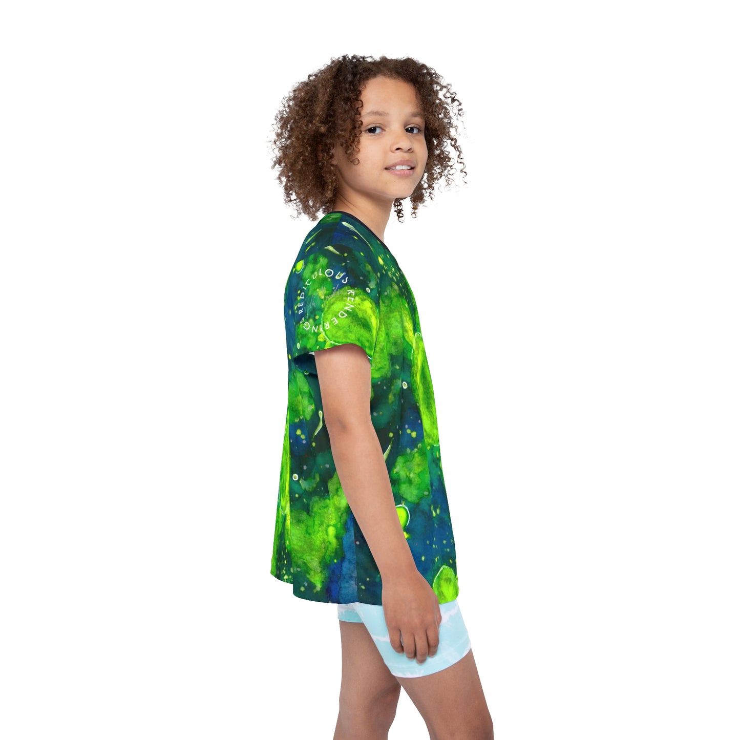 Green Galaxy Kids Sports Jersey (AOP)