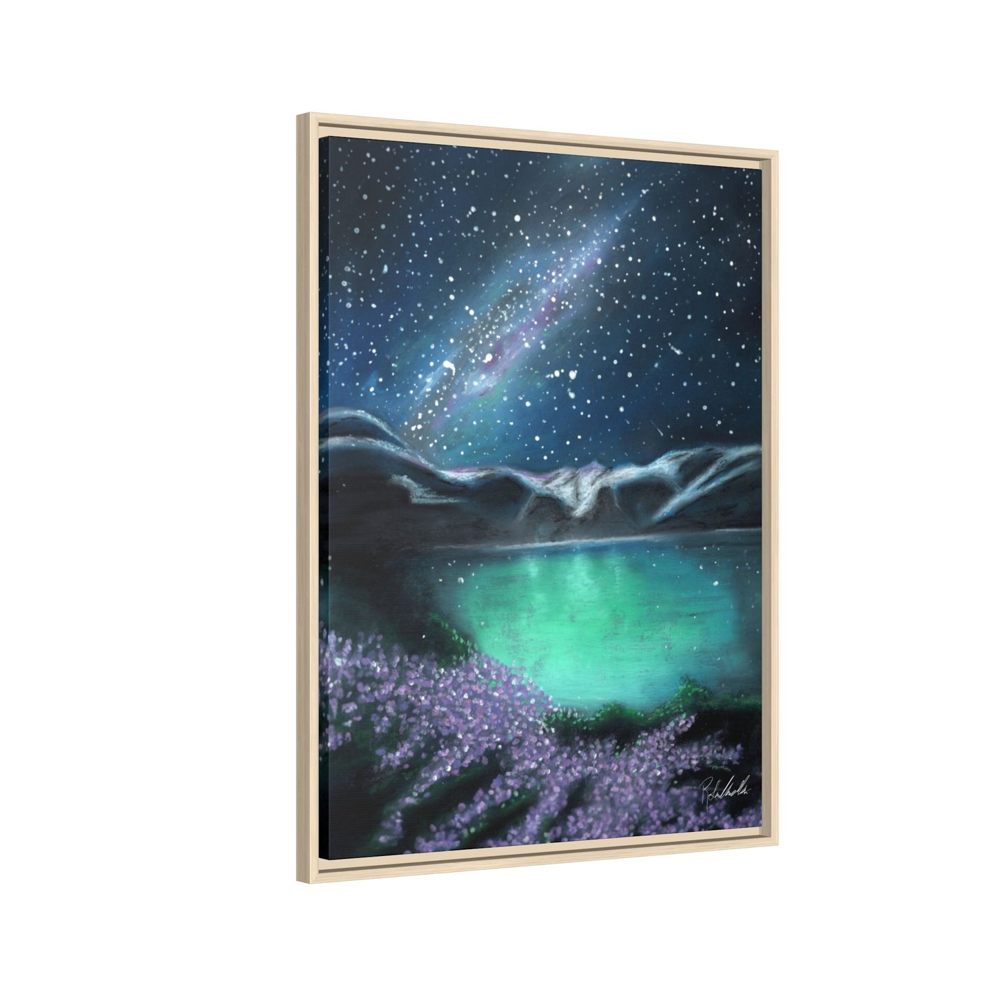 Night Sky over Spring Lake Framed Wall Art