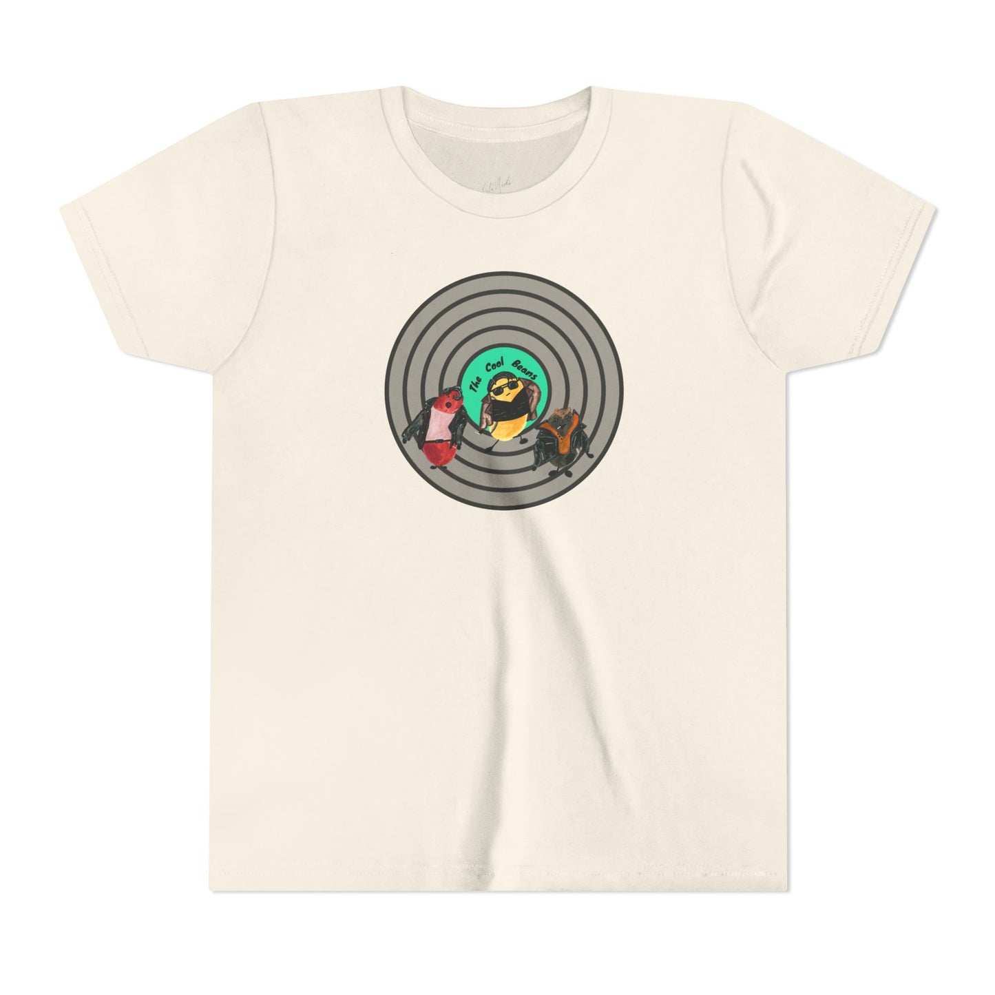 Youth Tee — Cute Cool Beans Retro Vinyl Graphic