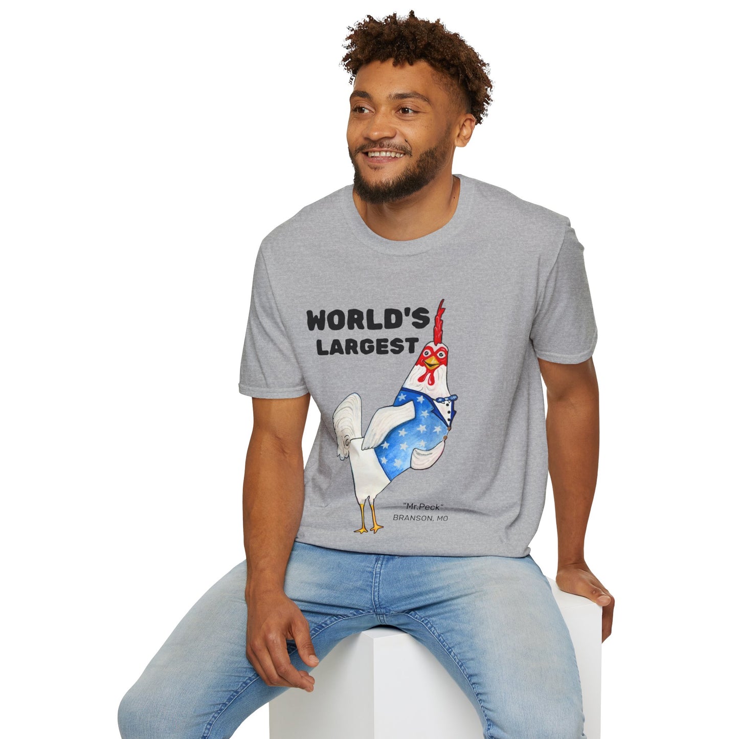 World's Largest Chicken T-Shirt — Funny Patriotic Rooster Tee