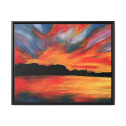 Sunset Over The Lake Framed Wall Art
