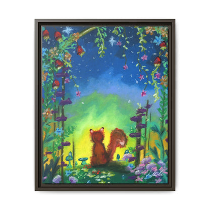Fox Under Flowers Framed Wall Art