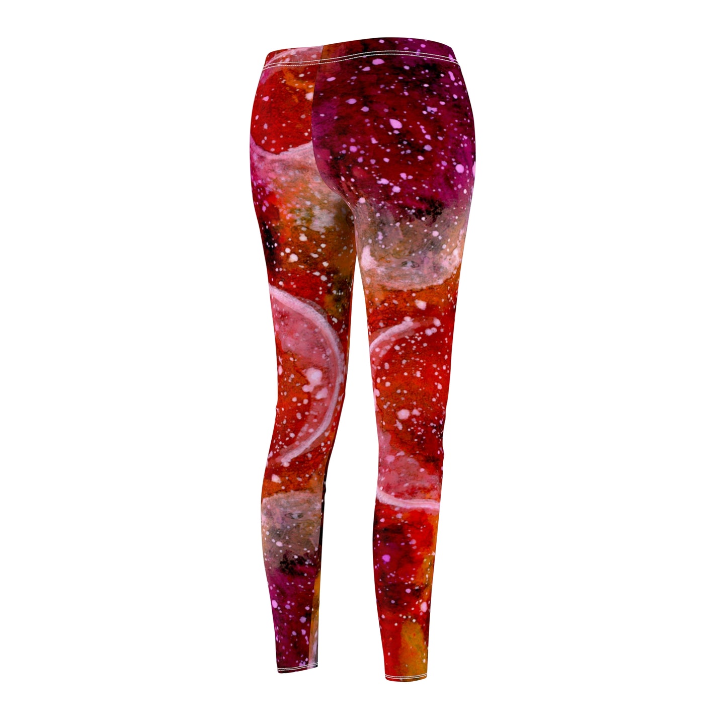 Orange Moons Galaxy Women's Cut & Sew Casual Leggings (AOP)