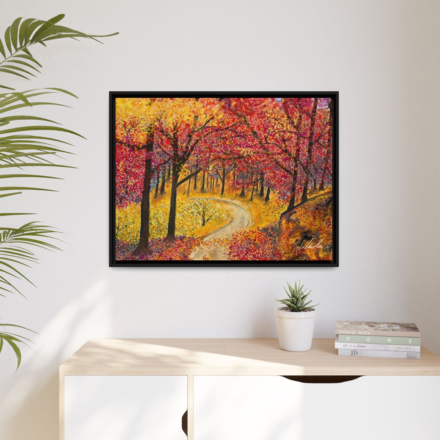 Vibrant Fall Forest Framed Wall Art