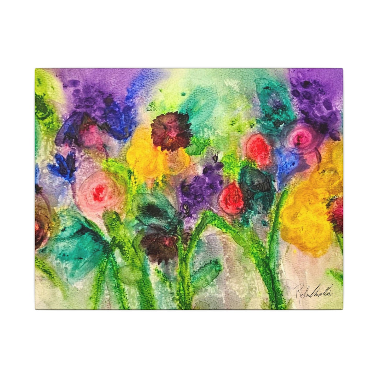 Abstract Flowers Canvas Gallery Wrap