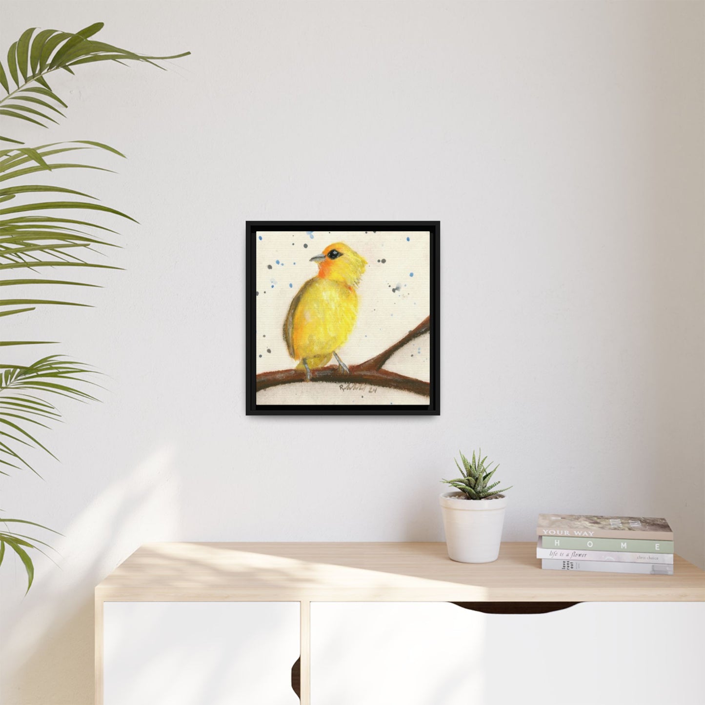 Yellow Canary Bird Framed Wall Art