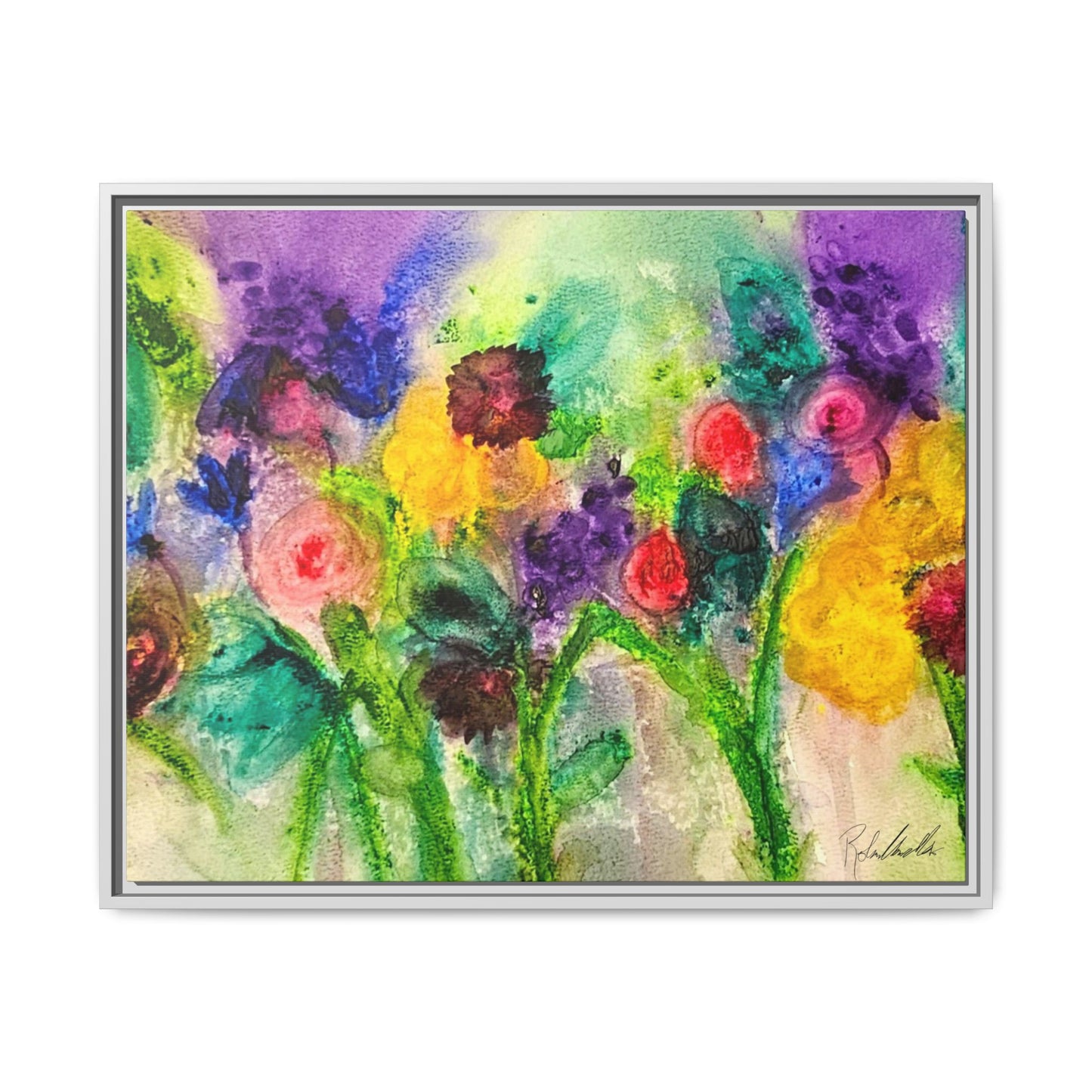 Abstract Flowers Framed Wall Art